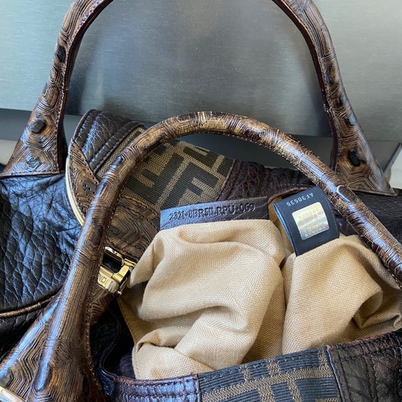 Authentic Fendi Borsa Spy Zucca Nappa Tobacco - Picture 5 of 11